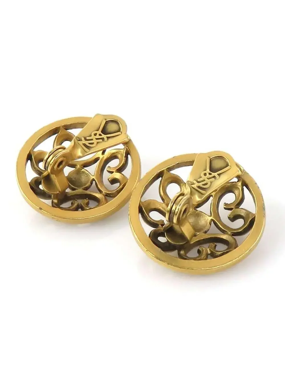 Auth Yves Saint Laurent Earrings Gold #303027Y12B